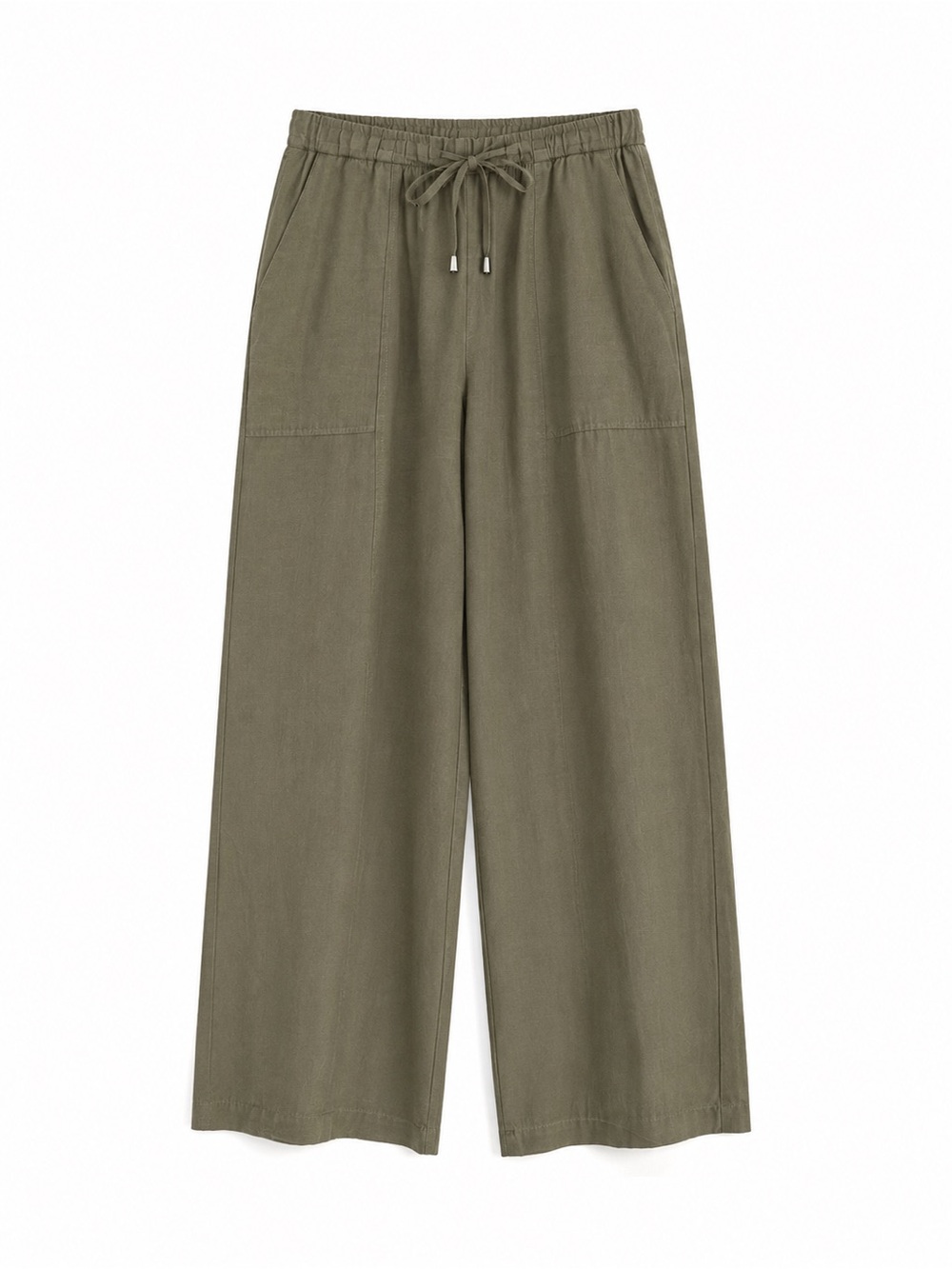 Zara Olive Wide-Leg Drawstring Pants